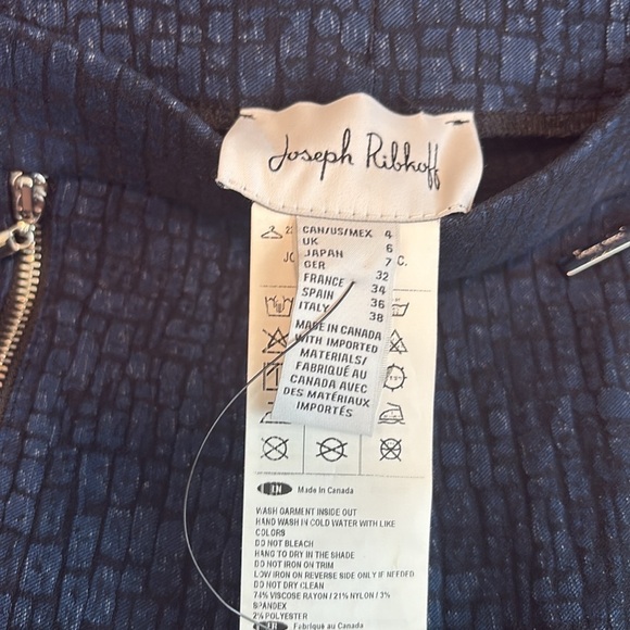 Josef Ribkoff Crop Pant With Zip Accents, 2 Back Pockets, Stretch Waist, Sz4 - Picture 4 of 8